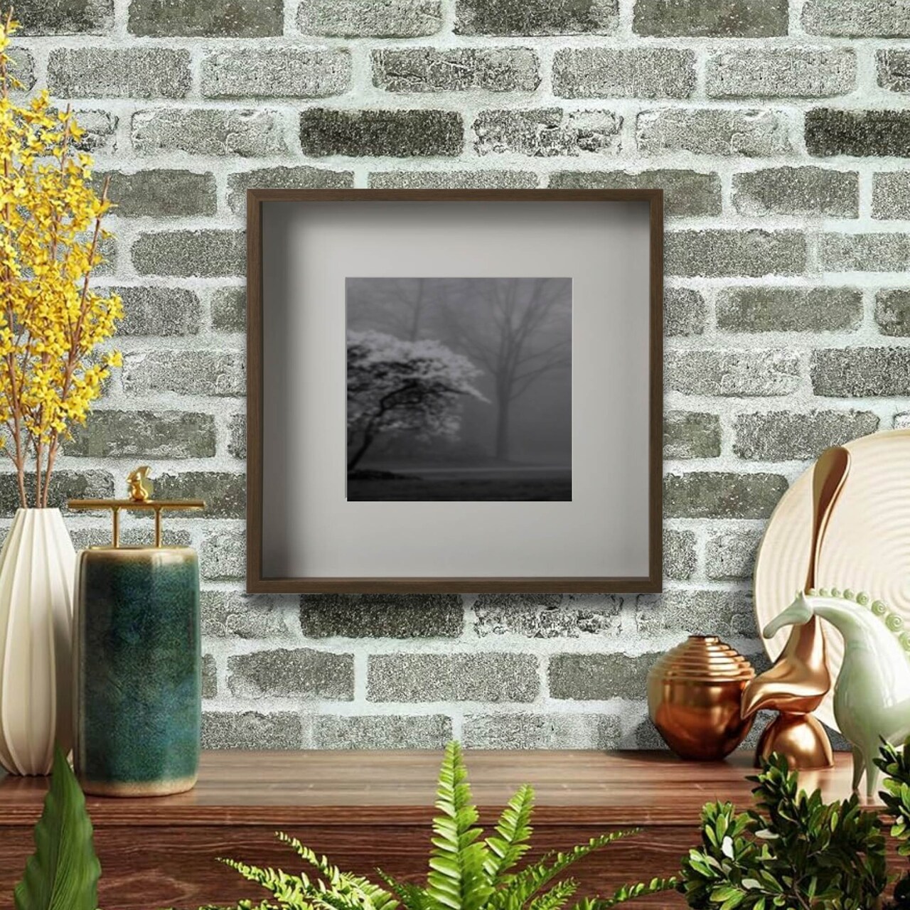 Walnut Effect Deep Frame 19¾" x 19¾" with Safe Plastic Front Protection